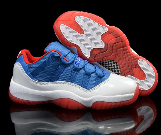 Air Jordan Retro 11 Low Blue White Red Factory Outlet